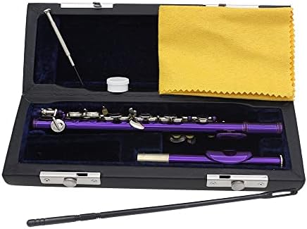 16 Keys C Piccolo for Beginner Kids Student, Piccolo Musical Instrument with Case, Tuning Rod and Cloth, Guarantee Sound, Multicolor Optional (Color : Purple)