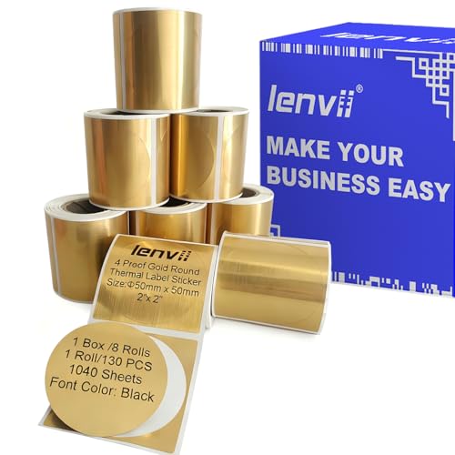Étiquettes rondes gold 50 mm LENVII pour l'organisation de la maison et ateliers