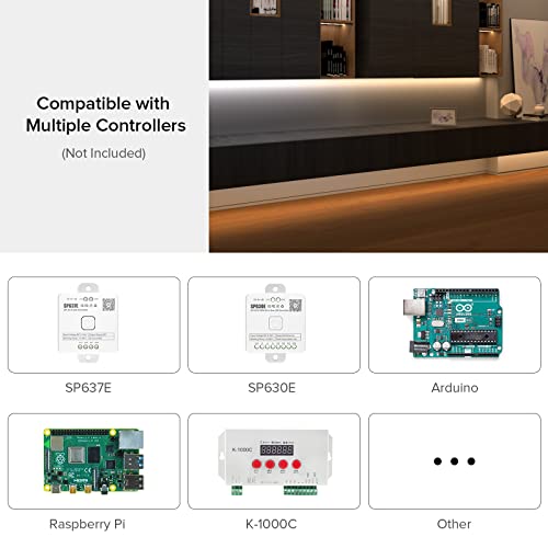 Image of SEZO COB CCT IC Addressable LED Strip FCOB CCT WS2811 IC Chasing High Density Tunable 3000K-6000K 16.4FT DC24V 576LEDs /M CRI 90+ IP30 LED Tape for Indoor DIY Decoration (Not Included SPI Controller)