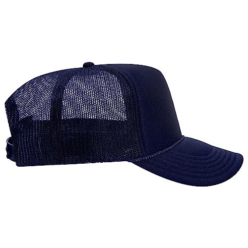Image of OTTO Polyester Foam Front 5 Panel High Crown Mesh Back Trucker Hats in 97, Bulk, Wholesale