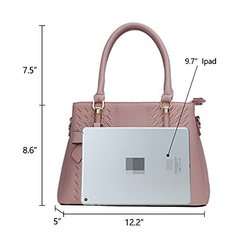 Image of KKXIU Women Satchel Bags Handle Shoulder Handbags and Purses Pockets Zipper Leather Crossbody Bags