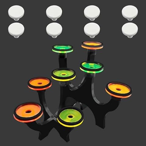 Saricho Fluorescent Acrylic Coral frag Bracket，frag Plugs Holder for Coral，Live Coral Reef frag Rack，This Set Contains a Tree-Shaped Eight-seat Holder and 8 White Premium Ceramic Bases Cover