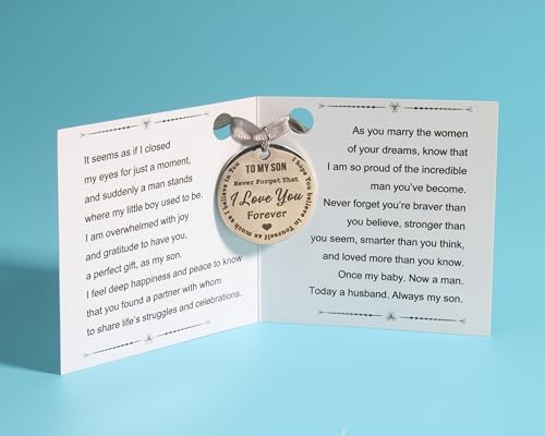 QqzsJewls To My Son on Your Wedding Day Gifts, Groom Gifts from Mom to Son, Jewelry Box with Meaningful Card3