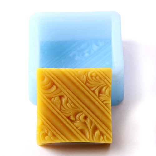 Moule en silicone carré Rococo aux lignes diagonales ciselées premium x10 - 2