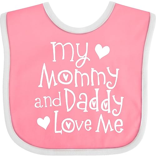 inktastic Mommy and Daddy Love Me Valentine Baby Bib