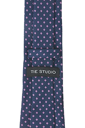 Image of TIE STUDIO Men's Necktie Pocket Square & Cufflink Set | Standard | Jacquard Fabric | Superior Stitching |