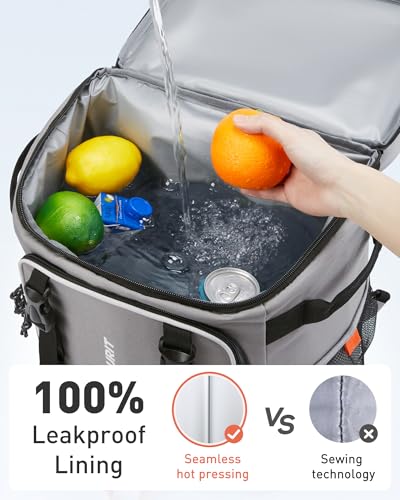 TOURIT 50-Can Rolling Backpack, Double Deck & Dual-Bar Handle Travel Soft Cooler Bag with Wheels, 30L Space Beach Cooler Size 18"(15"+3")×13"×11" - Image 5
