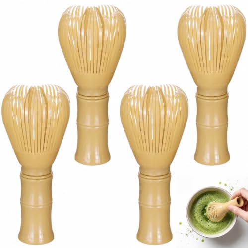 LemonRoad 4 Pcs Plastic Matcha Whisk Reusable Resin Japanese Chasen Matcha Stirrer Gifts Ideal for Daily Use Travel and Gift Giving