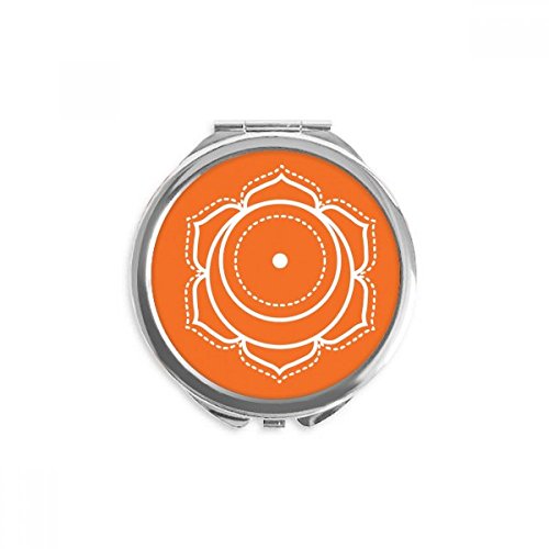 Miroir rond de poche maquillage totem fleur portable 2,6 x 2,4 pouces