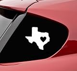 CMI197 Texas state with heart vinyl decal bumper sticker