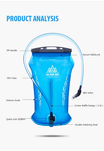 1L/ 1.5L Hiking Hydration Bladder to Hold Drinking Tube Backpack System Pack Water Reservoir Camping(1.5L) - Thumbnail 2