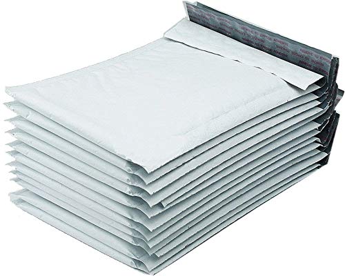 #2 Poly Bubble Mailer Envelopes Bag Padded, 8.5 x 12 inch, White, 25 Count