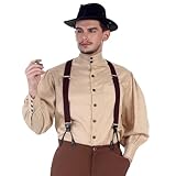 ThePirateDressing Steampunk Victorian Seigneur Shirt – Renaissance Medieval Bard Cosplay Costume for Men – Gothic Senor Caballero Camisa- (XXXL) Almond
