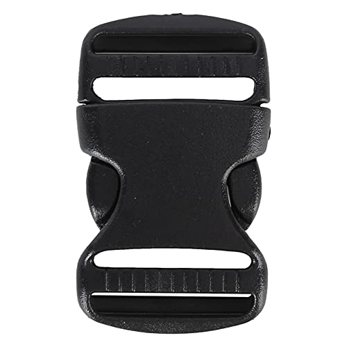 Dpofirs Fivela de Liberação de Plástico Ajustável, Alça Dupla, Artesanato Diy para Mochila Preta, 5 Peças, Ideal para Mochilas e Bolsas Escolares (20mm)