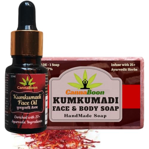 Kumkumadi oil 10ml + Kumkumadi Soap 75g | Ayurvedic Glow Combo | Brightening, Dark Spot Care & Gentl...