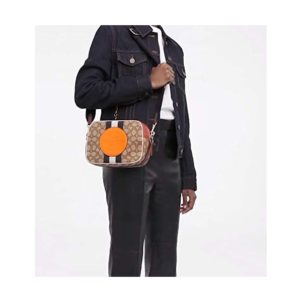 Coach Women's Dempsey Camera Bag In Signature Jacquard With Stripe And Coach Patch (Khaki - Sunbeam - Multi)