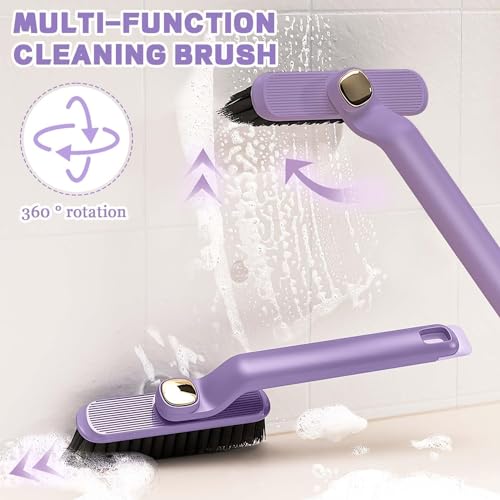 Image of Zapsol Multi-Function Bathroom Cleaning Brush with Hard Bristles | Mini Gap Cleaning Brush | 2-in-1 Floor Scrubber & Rotating Crevice Grout Cleaner | Ergonomic Gap Cleaning Tool for Bathroom
