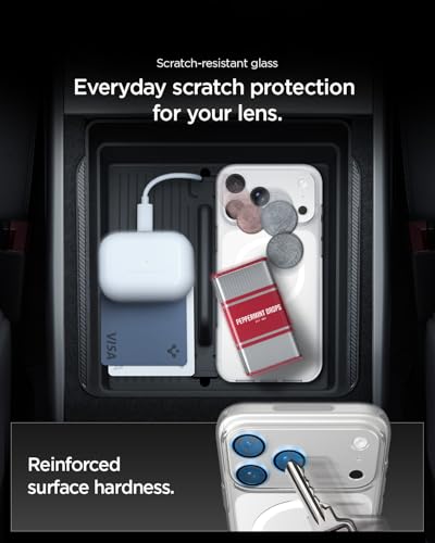 Image of Spigen Glas.tR EZ Fit Optik Pro XL Tempered Glass Camera Lens Protector for iPhone 17 Pro Max - Silver [1 Pack]