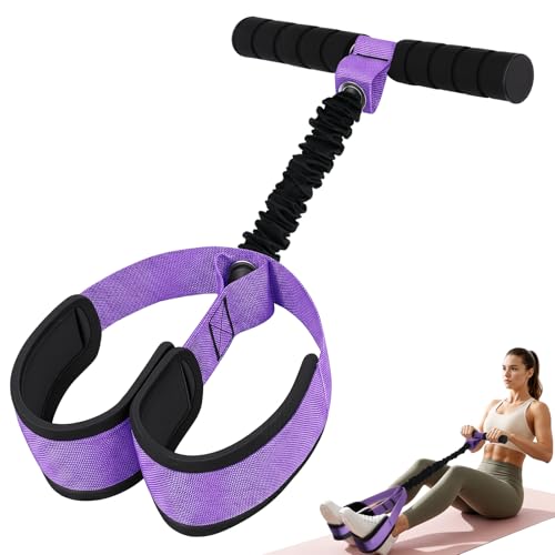 TOMSHOO Pedal Widerstandsbänder mit Griff Multifunktions Bauchtrainer für Zuhause Bodybuilding Expander Sit-Up Trainingsgeräte 55LB/75LB Leg Exerciser für Fitness Abnehmen Training Yoga