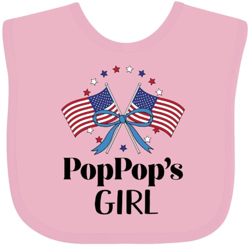 inktastic PopPop Girl Patriotic Granddaughter Baby Bib