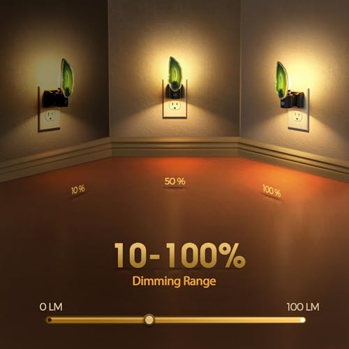 Image of Briignite Agate Night Lights Plug into Wall, Dimmable Night Lights with Adjustable Brightness, LED Nightlight with Dusk to Dawn Sensor, Green Healing Stone Agate 3000K Warm White for Hallway Bedroom