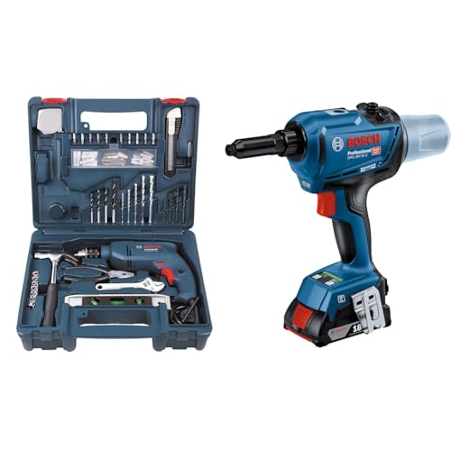 Image of BOSCH Professional GSB 500 RE Corded-Electric Drill Tool Set, 10 mm, 500 Watt, 1 Year Warranty, Blue