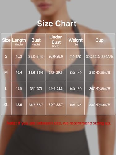 Image of YEOREO Women Halter Sports Bra Light Support V Neck Padded Strappy Open Back Workout Gym Tops