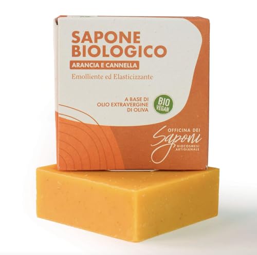 Officina Dei Saponi Sapone Artigianale Biologico Emolliente Elasticizzante Arancia E Cannella A Base Di Olio Extravergine Di Oliva Biologico Toscano V