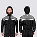 Nomad Rain Suit for Men & Women 2 Piece Waterproof Rain Jacket Pant Gear Lightweight Reflective Raincoat with Hoodie