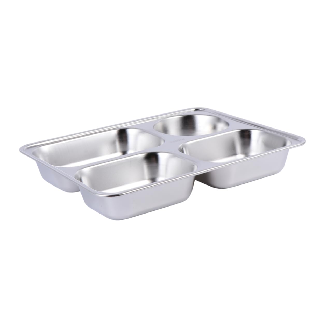 Hemoton 1pc stainless steel dinner plate kids baby plate Divided Kid Plate Rectangular Divided Tray food serving Divided Dinner Plates baby plates Canteen Plate toddler Metal Fruit tray