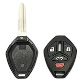 Keyless Entry Remote Key Fob Shell Case 4 Buttons Replacement for Mitsubishi Eclipse Lancer Endeavor Galant Outlander with Uncut Blade (Black)