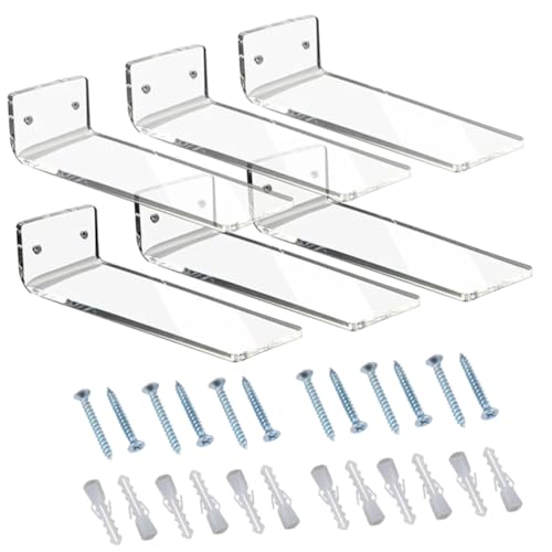 BAZEITFLOW 6 piezas Suspensión Zapatero de Pared Transparente de Soportes Acrílicos para Exhibición de Zapatillas Deportivas con Fácil Instalación y Alta Capacidad de Carga
