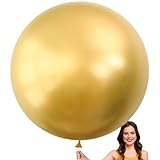 RUBFAC 36in Gold Giant Balloons, 5pcs Metallic Gold Latex Helium Balloons for Birthday Wedding Party Photo Shoot Baby Shower Decoration