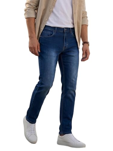 Image of Urbano Fashion Men's Straight Fit Washed Jeans Stretchable