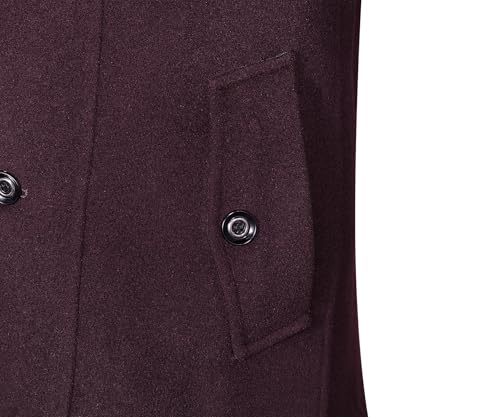 Image of APTRO Men's Pea Coat Wool Jacket Windbreaker Single Breasted Winter Coat