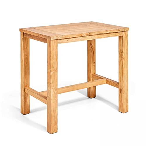 Oviala Table Haute en Teck recyclé Massif