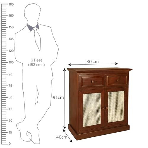 Image of The Attic Ardenwood Classic Cane Door Sideboard, Wooden Sideboard Cabinet, Cane Door Sideboard, Honey Cane