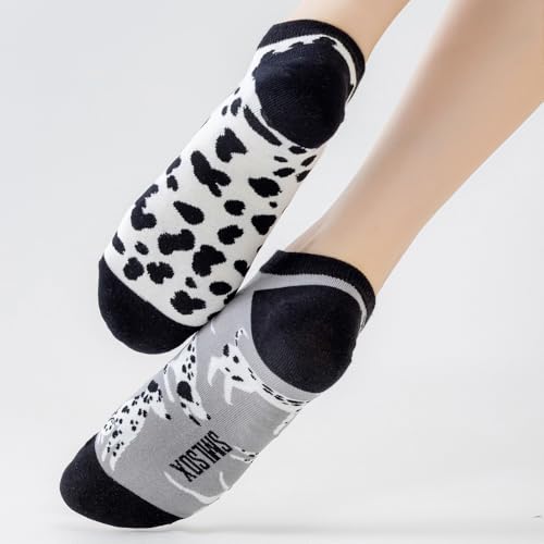Image of 2 Pairs Funny Cartoon Animal Print Cotton Ankle Socks for Women Teens
