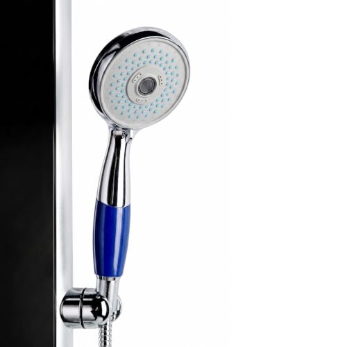 Image of Blue Ocean 52 inch Aluminum SPA392B Shower Panel Tower System with Rainfall Shower Head and 8 Adjustable Massage Jets (Black)