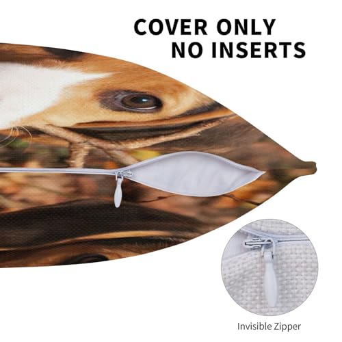 Housse de coussin imprimé beagle mignon en toile imitation lin - 6
