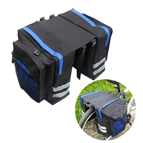 OSOLADY Multi Functional Cycling Rear Rack Bag Durable Bike Pannier for Mountain Biking Easy to Install Stylish Blue Design for Long Rides and