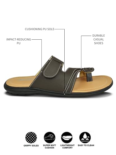 Image of AJANTA Men's Sandals for Men | Casual Walking Office Outdoor Sandals | Lightweight Comfortable Slip-On Footwear for Men | Anti-Skid Travel Daily Wear Open Toe Summer Sandals for Men