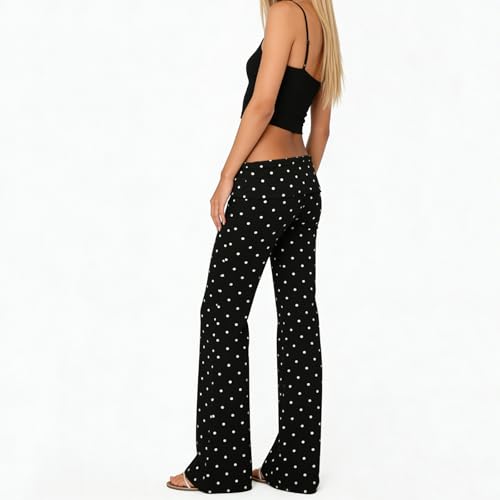 Image of Lounge Yoga Pants for Women Fold Over Low Waist Wide Leg Bell Bottoms | Y2K Foldover Pants, Flare Leggings, Low Rise Yoga Sweatpants