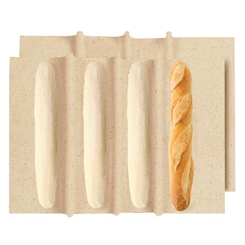 2 Lienzos para Panadero - fermentadora de masa - Lienzo para Panadero de Lino, ideal para la preparación de masa y horneado de pan, absorbente y duradero, para panaderos y aficionados