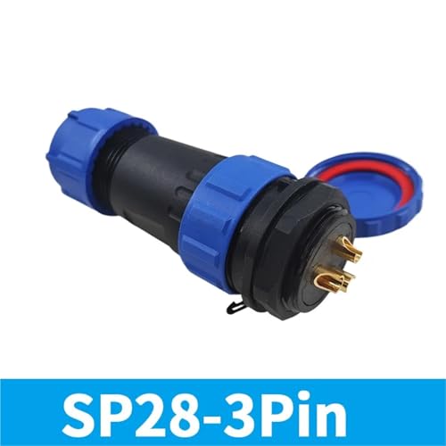Conector recto SP28 de 3 pines con rosca segura para sistemas industriales 2