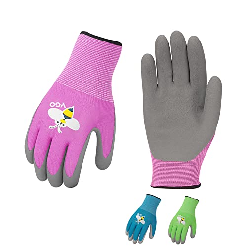 Vgo 3-Pairs Age 3-5 Kids Gardening Gloves, Children Yard Work Gloves, Soft Safety Rubber Gloves (XXXS, KID-RB6013) Vgo 3-Pairs Age 3-5 Kids Gardening Gloves, Children Yard Work Gloves, Soft Safety Rubber Gloves (XXXS, KID-RB6013)
