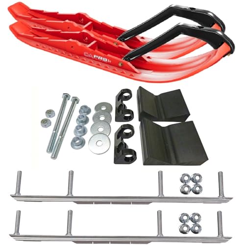 C&A Pro Red TMX Snowmobile Skis w/ 6