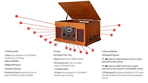 Tourne-Disque Dab de Platine Vinyle dl 7-en-1 CD Cassette Lecteur USB Lecteur de Vinyle Non Bluetooth, Haut-parleurs… - Les Beatles, Paul McCartney, John Lennon, RIngo Starr, George Harrison Tourne-Disque Dab de Platine Vinyle dl 7-en-1 CD Cassette Lecteur USB Lecteur de Vinyle Non Bluetooth, Haut-parleurs… – Image 7