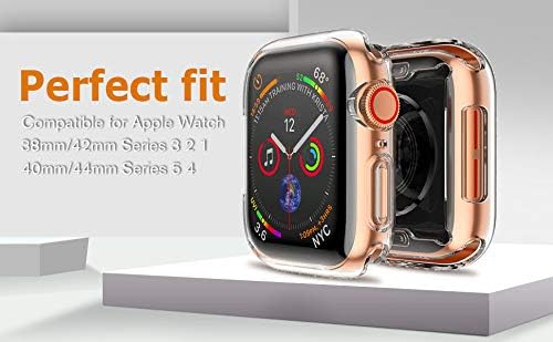 DSYTOM Case Compatible with Apple Watch 40mm 44mm, Bling PC Full Cover Bumper & TPU Soft Screen Protector Case for iWatch Series 5 Series 4 Women Girl(40MM,6 Pack)