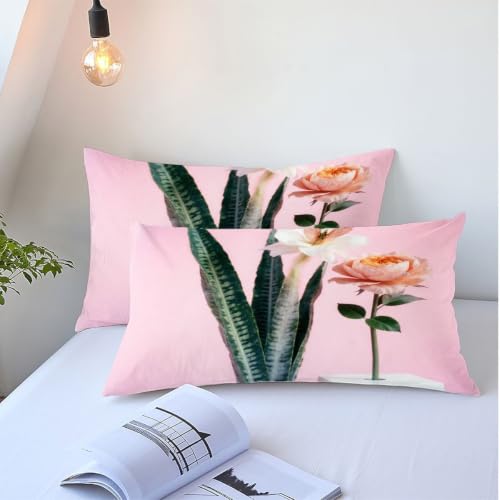 Parures de lit 240x260 cm fleur rose en microfibre légère
